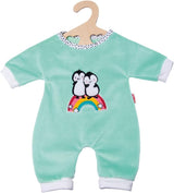 Heless 1181 – Puppenoverall im Polka Dot-Pinguin-Design aus weichem Velours mit hochwertiger Stickerei, Größe 28–35 cm