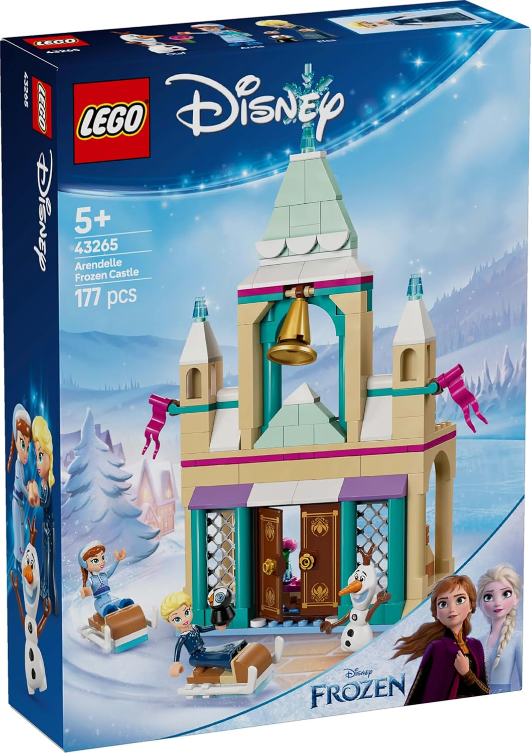 LEGO – Disney Frozen Arendelle Castle, Prinzessinnenspielzeug mit ELSA, Anna und Olaf Minipuppen und einer Pinguinfigur, Fantasy-Spielset, Geschenk für 5-jährige Mädchen 43265 Bausets Besuchen Sie den LEGO-Store