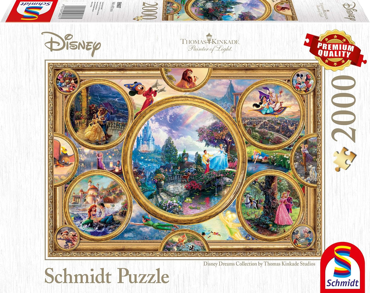 Schmidt Spiele 59607 Thomas Kinkade Disney Dreams Collection 2000-teiliges Puzzle Naty Shop Single