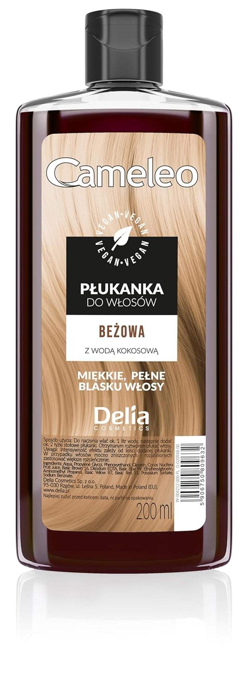 Cameleo – Rose Water Pink Hair Tonic, kein Gelbstich, semi-permanente Haarfarbe – für blondes und graues Haar – Farbe und Pflege – frei von Parabenen | 200 ml Haarfärbemittel Naty Shop Beige 200 ml (1 Packung)