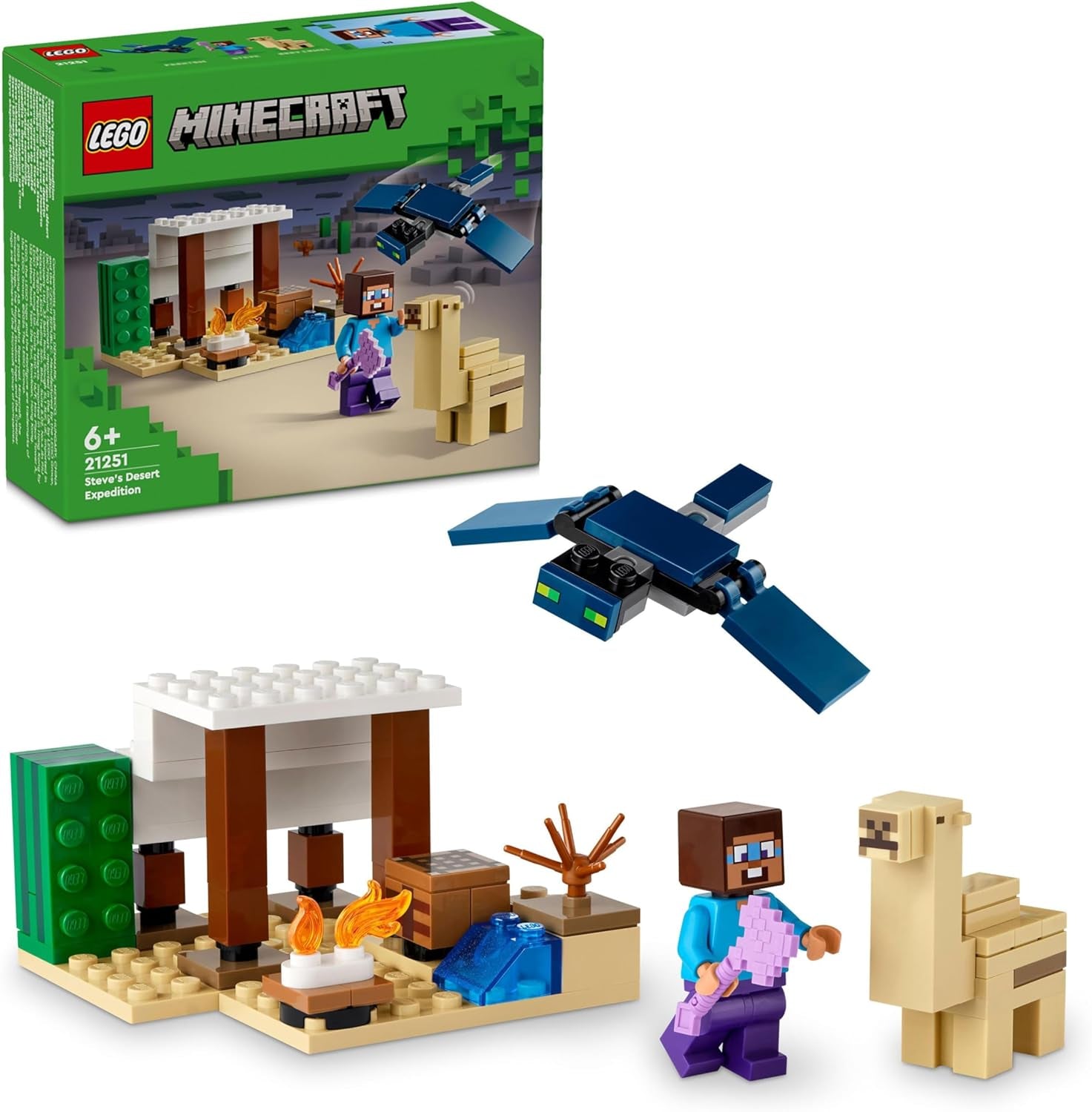 LEGO Minecraft Steve's Desert Expedition, Jungen- und Mädchen-Videospielset, Steve Biome, Haus, Figuren und Kamelspielzeug, Gamer-Geschenk für 6-Jährige 21251 Bausets Besuche den LEGO-Store Standardtitel