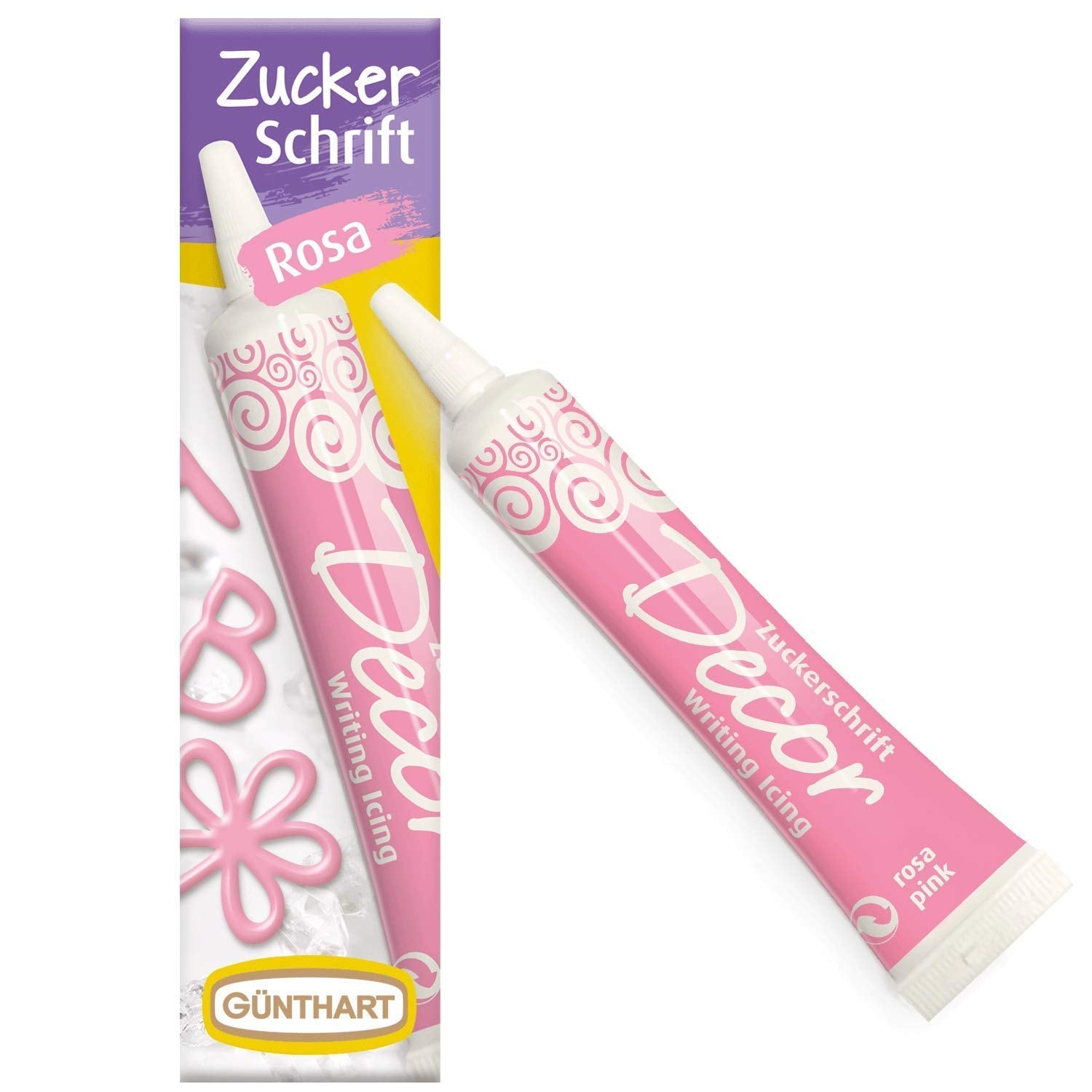 Günthart Backdecor 25 g Zucker mit Buchstaben GOLD für alle Desserts in goldener Farbe aus Zucker für schöne Buchstaben und Motive, 1 Packung (25 g)