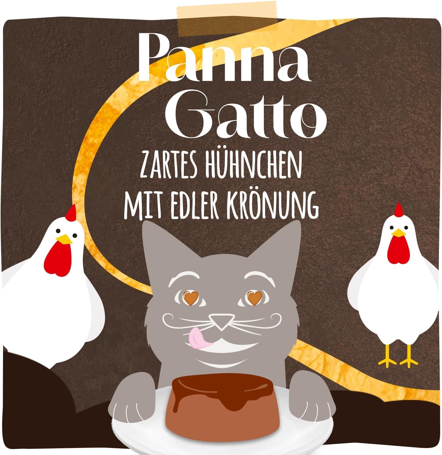 MjAMjAM – Premium-Nassfutter für Katzen – Panna Gatto – zartes Huhn mit edlem Topping, 12er Packung (2x80g), getreidefrei