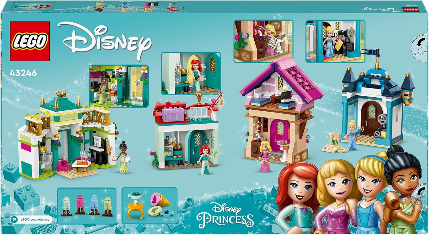 LEGO Disney Princess: Disney Princess Adventure Market, Spielzeughaus mit 4 Puppen, darunter Aschenputtel und Arielle, Spielset mit Schatzkarte, Geschenk für Mädchen und Jungen ab 6 Jahren 43246 Bausets Besuche den LEGO-Store