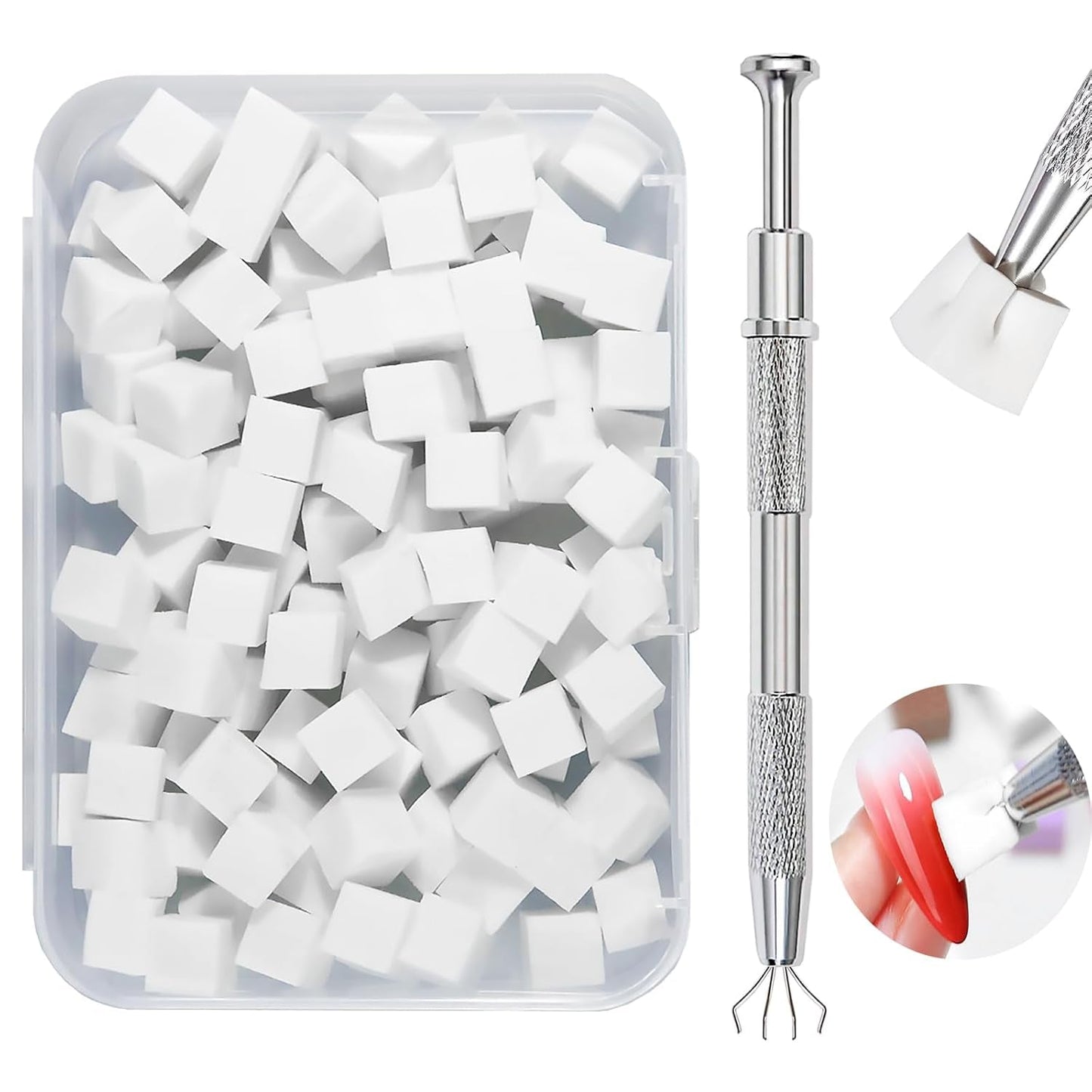 Nagelkunst Schwammpinsel,100 Stück Nail Art Schwämme Mit Metallgreifer,Nagels Zubehör Sponge,Nagel Pinsel,Maniküre Zubehör Für Nägel,Um Eine Varaudzen Von Gradient Nail Art Patterns Zu Ersetzen
