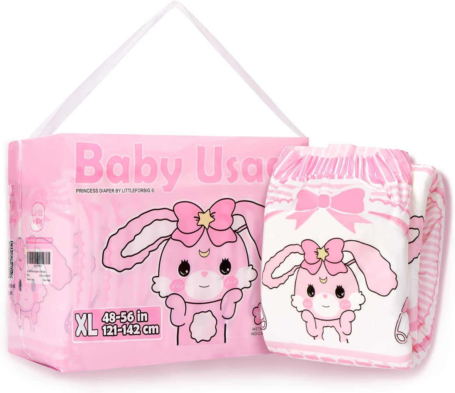 Bedruckte Windeln für Erwachsene 5500-5800 ml, 10 Stück - Baby Usagi (XL)