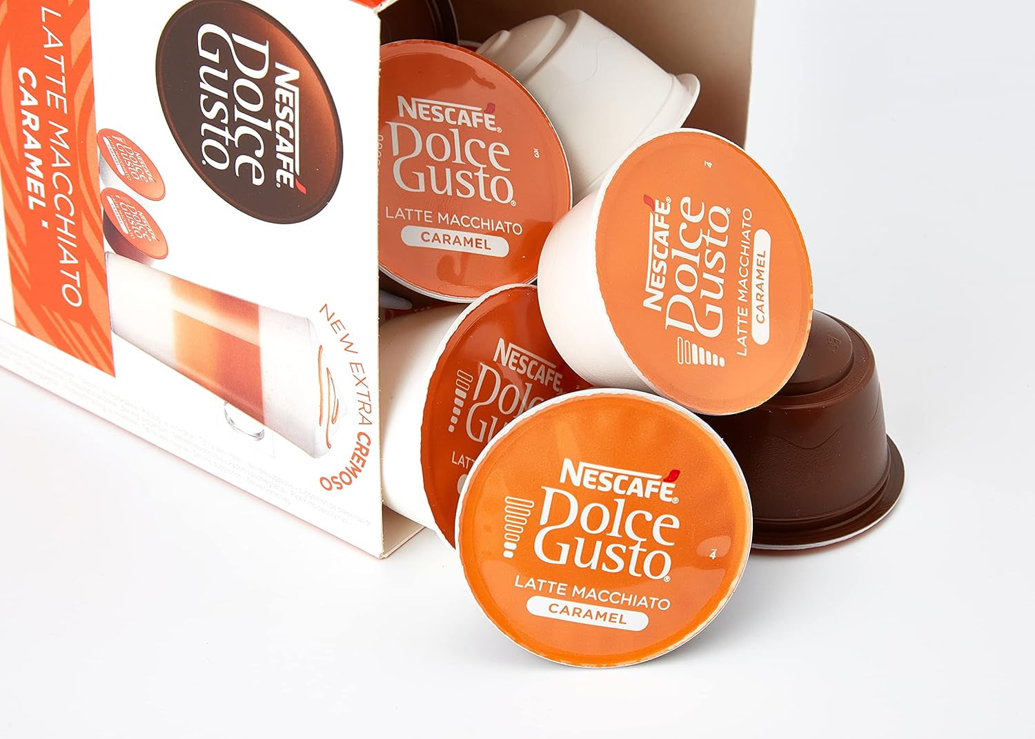 Latte Macchiato | 96 Kaffeekapseln & Latte Macchiato Karamell | 48 Kaffeekapseln | Arabica-Robusta-Mischung | Feines Karamellaroma und leckerer Milchschaum