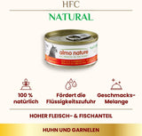 Almo Nature HFC Natürliches Nassfutter für Katzen – Verschiedene Rezepte mit Huhn – 6 x 70 g
