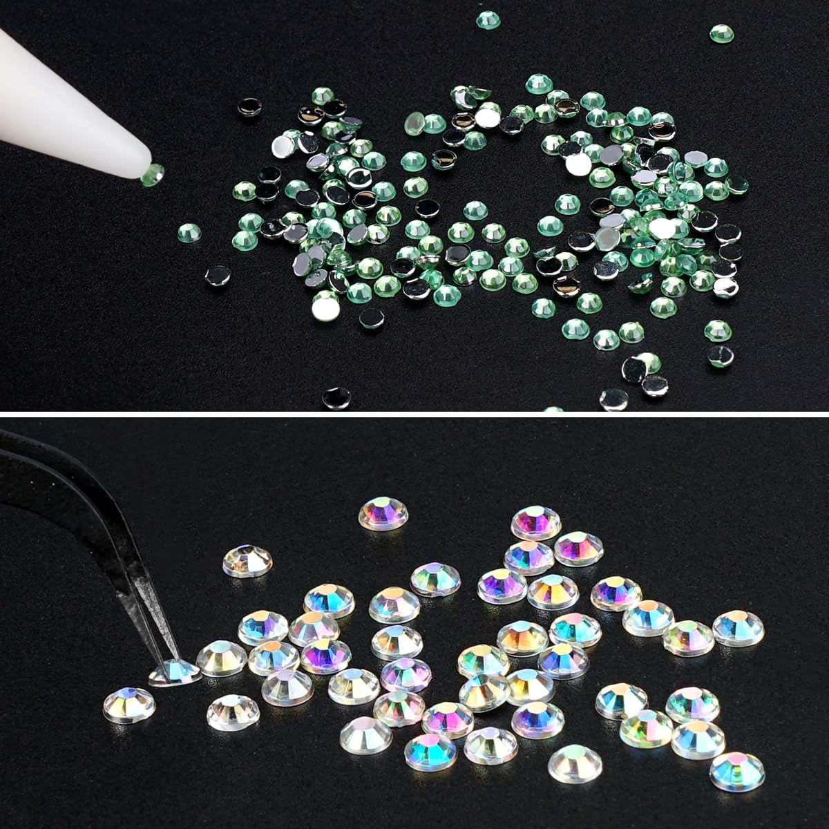 4600 Stück Strasssteine ​​​​Für Nägel, Nagel Glitzersteine ​​​​3 Verschiedene Stil Flache Nagel Gems Nägel Steine ​​​​Kleine Nagel Steinchen Mit Pinzette Und Strass Picker Dotting Pen Für Nägel/Kleidung/Handwerk