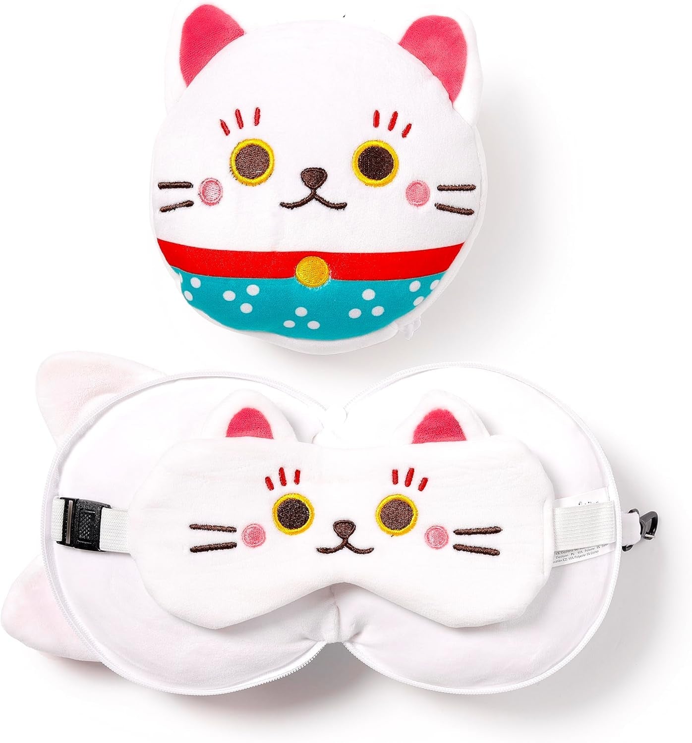Relaxeazzz Masken-Reisekissen – Maneki Neko Lucky Cat Charm Reisekissen Naty Shop Standardtitel