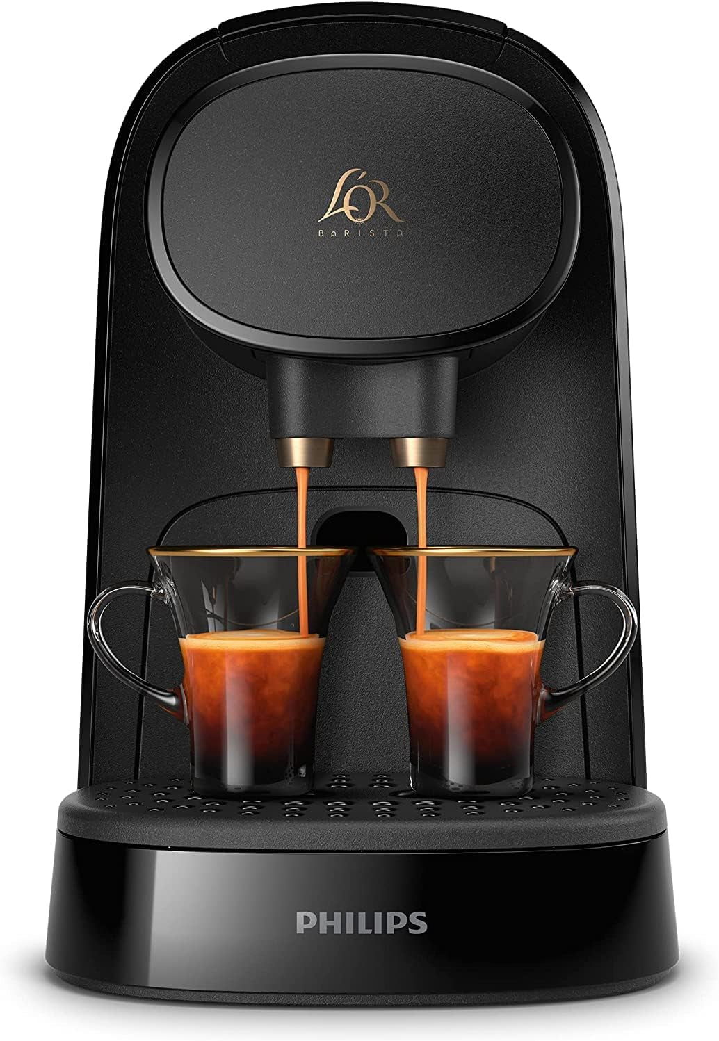PHILIPS LM8012/60 Kapsel-Espressomaschine – zwei Dosierungen, doppelter Genuss, 1 oder 2 Tassen, Ristretto, Espresso, Lungo oder Grand Café Long, Doppelkapsel, echte Espresso-Qualität, Klavierschwarz