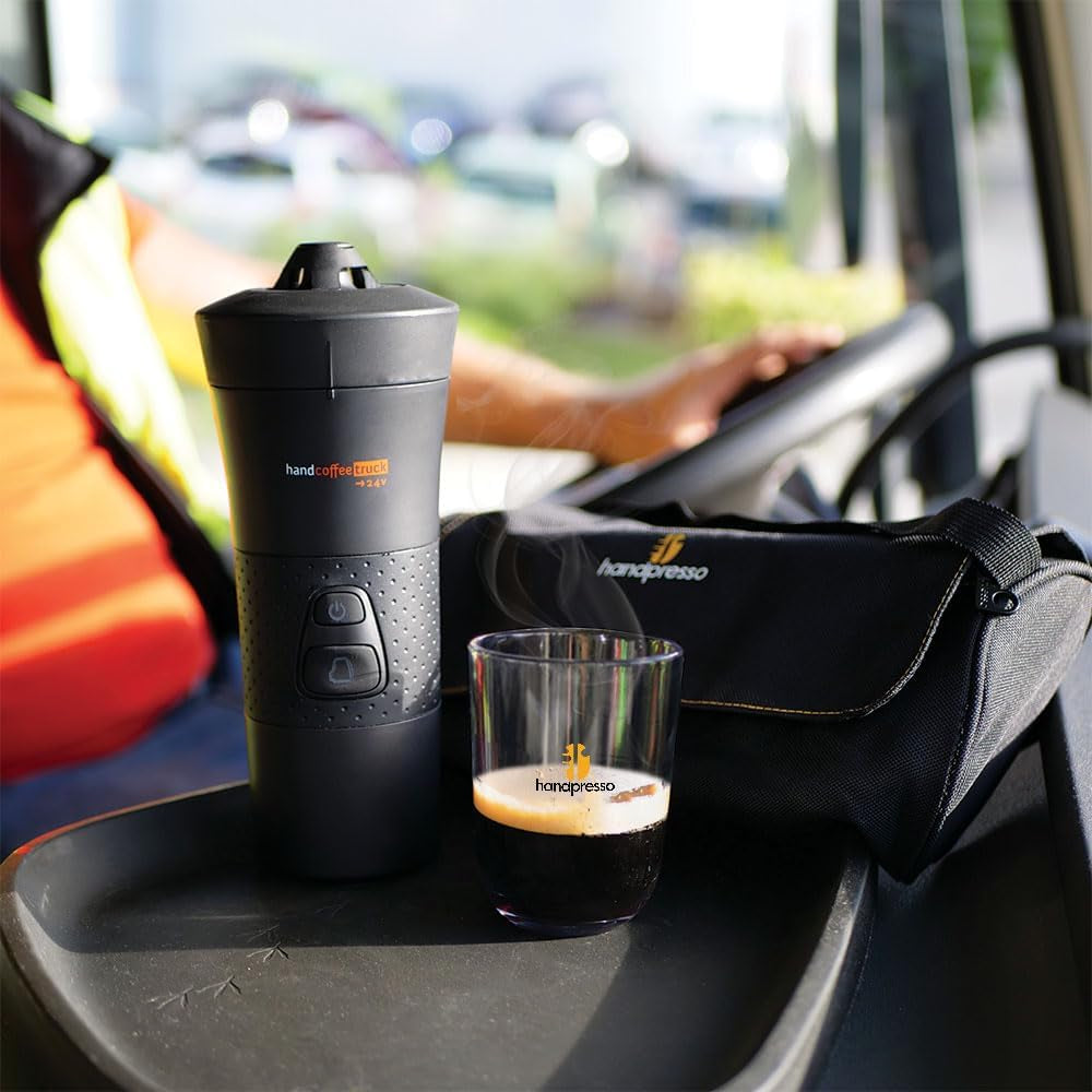 Handpresso - Handcoffee Truck 21010 | Espressomaschine mit Senseo-Kapseln für LKW 24V | 24V LKW-Espressomaschine, Reisekapsel-Espressomaschine | 24V LKW-Espressomaschine für unterwegs