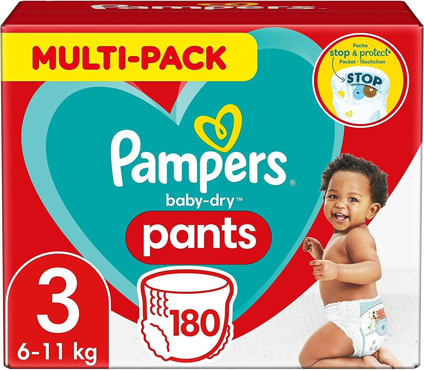 Pampers Baby-Dry Pants Größe 5, 160 Stück, 11kg-17kg, 360° auslaufsichere Passform für Tag und Nacht
