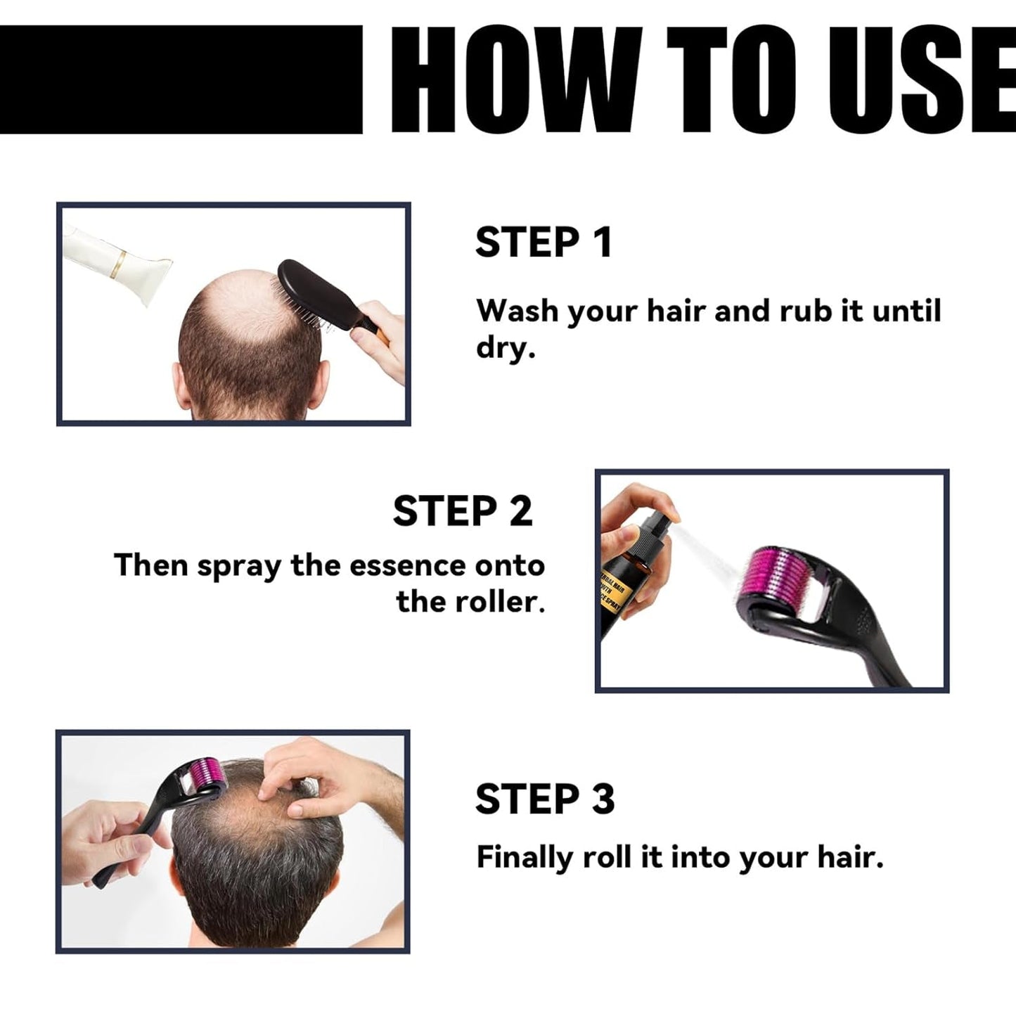Advanced Hair Growth Treatment Kit 30 ml 2PCS Haarwachstumsspray Haarwachstumsroller und Essenz-Set Haarwachstumsserum Anti-Haarausfall Advanced Hair Growth Serum Haarpflege Naty Shop