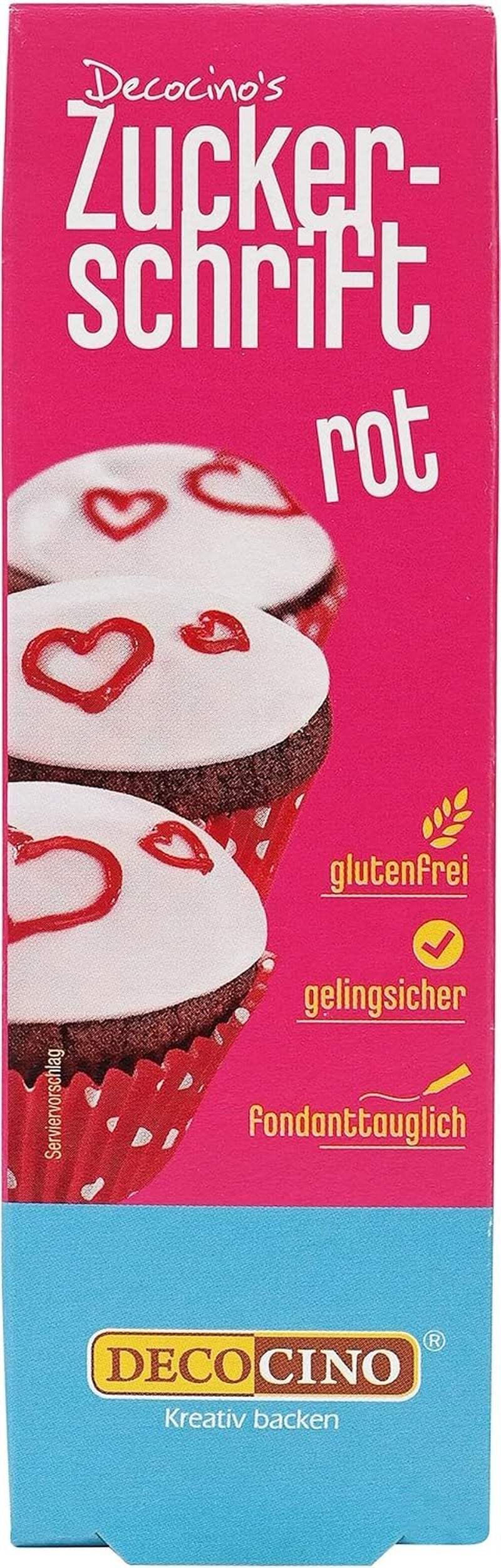 Decocino Red Sugar Lettering – Schriftzug mit Lebensmittelfarbe – Praktische Tube zum Beschriften von Fondant und Zuckerguss – Backdekorationen für Kuchen, Torten und Cupcakes! (2er-Pack)