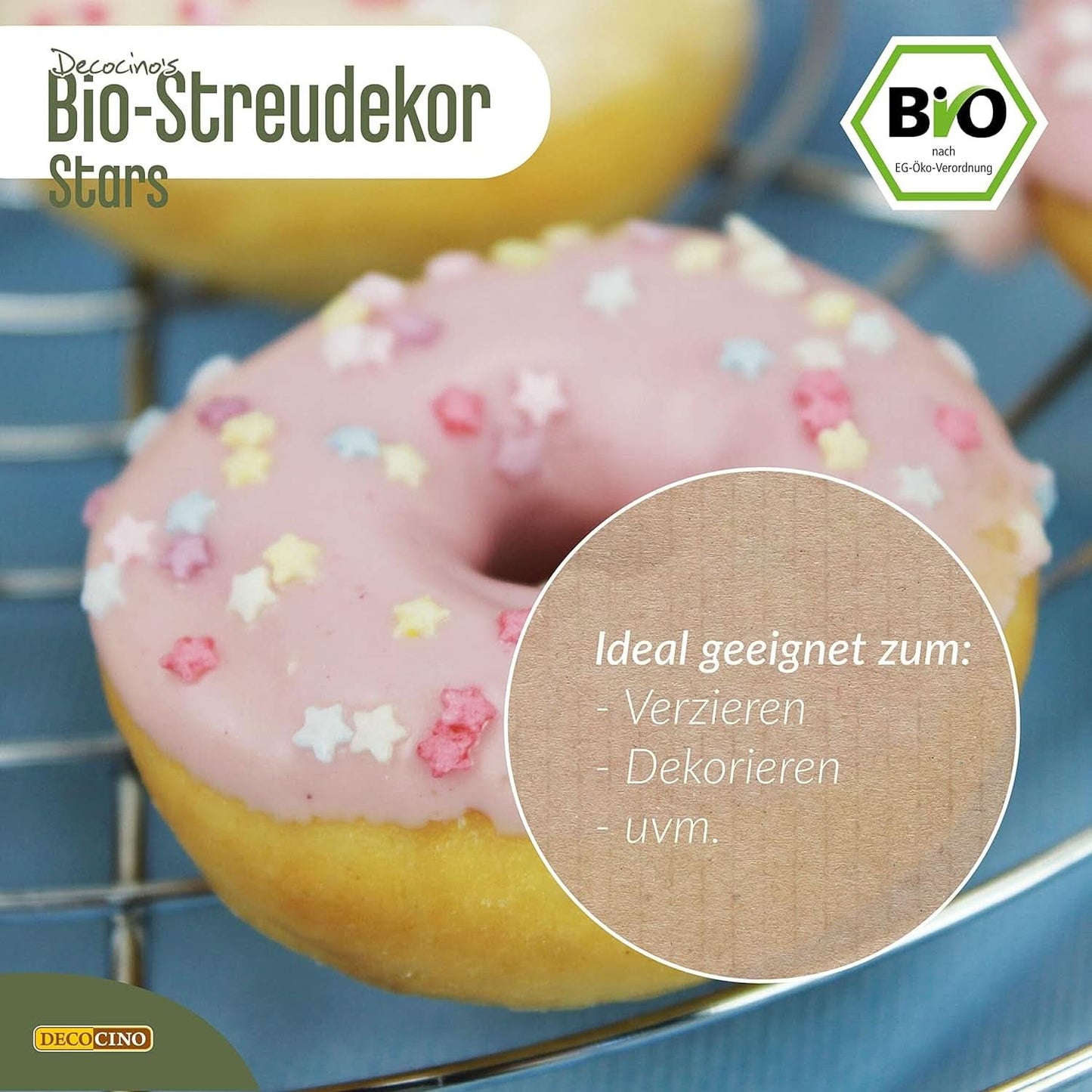 DECOCINO Bio-Streuselsterne, 50 Gramm Streusel Naty Shop