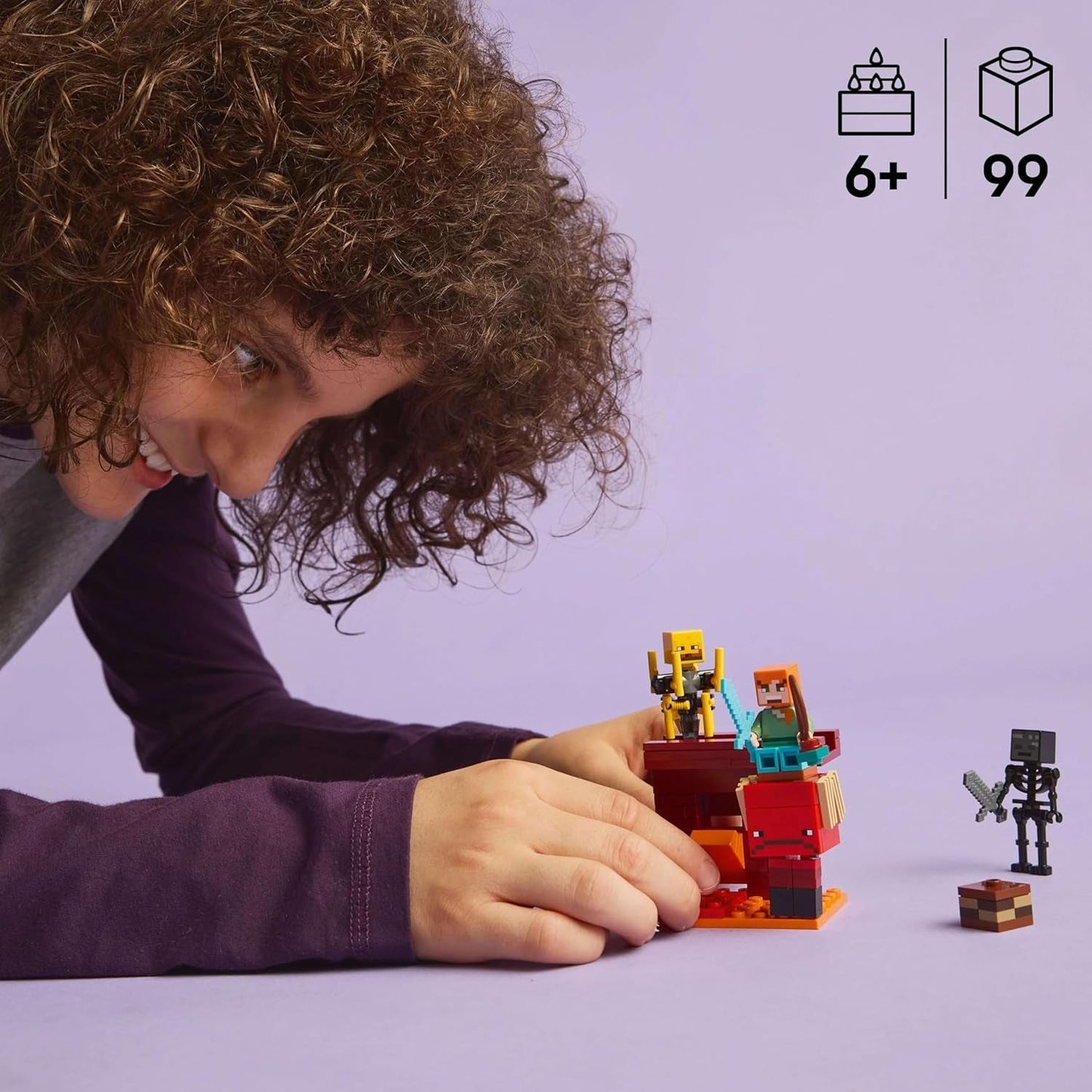 LEGO Minecraft Lava Duel of the Deep, Spielzeug für Videospielfans, Festung mit Minifiguren einschließlich Alex, Skeleton Wither, Lohe und Strider, Geschenk für Mädchen und Jungen ab 6 Jahren 21266 Bausets Beuche den LEGO-Store
