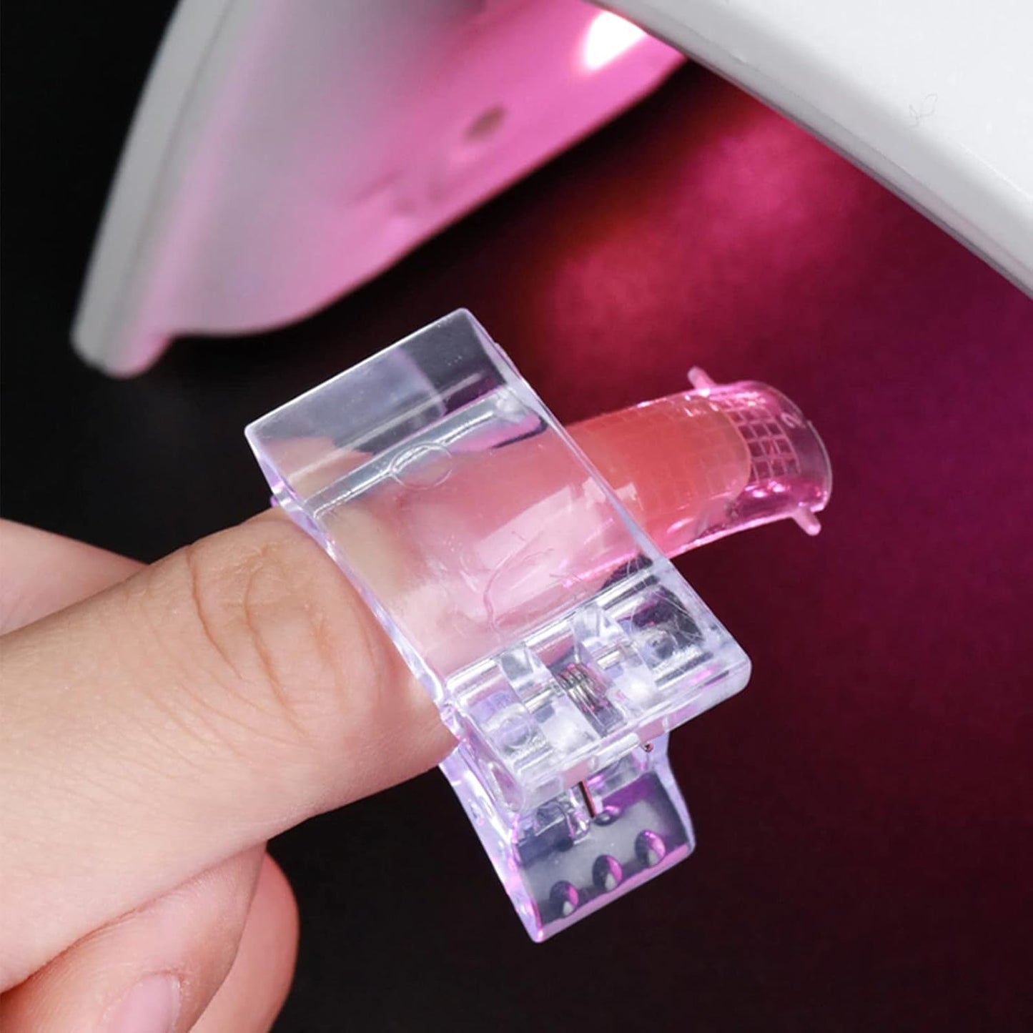 Nagelclips, Maniküre-Clips, transparente Nagelclips, transparente Polygel-Clips, schnell aufzubauende Nagelverlängerungen, Gel-Assistent, 10 Stück