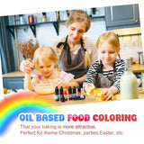 Fettlösliche Schokoladen-Lebensmittelfarbe – Regenbogenfarben, ölbasierte Lebensmittelfarbe für Fondant, Kuchendekoration, Backen – flüssige Lebensmittelfarbe für Kakaobutter, Buttercreme – je 12 g