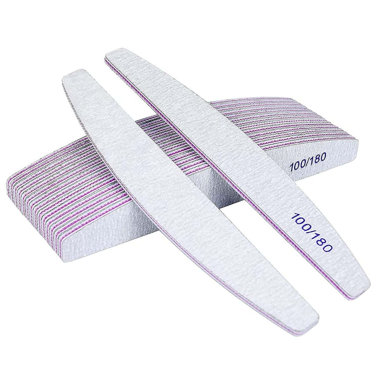 URAQT Professionelle Nagelfeile, 16 Stück, Feile 100/180, Waschbar, Für Nägel, Doppelseitig – Friseursalon, Haustiere (White)