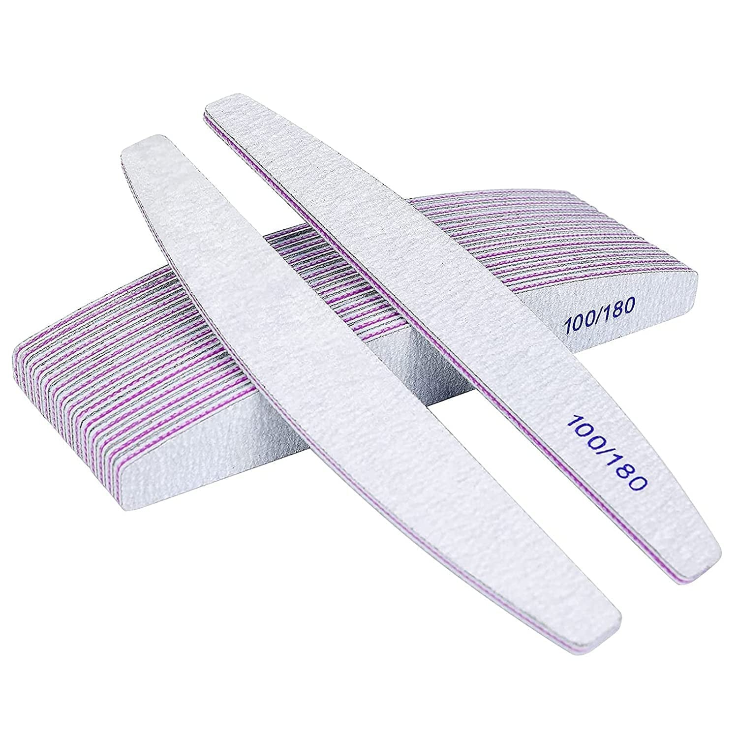 URAQT Professionelle Nagelfeile, 16 Stück, Feile 100/180, Waschbar, Für Nägel, Doppelseitig – Friseursalon, Haustiere (White)