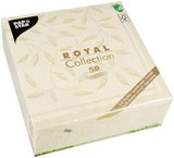 Papstar, 50 Servietten „ROYAL Collection“ 1/4-Falz 40 cm x 40 cm Champagner „New Mediterranean“, #11651