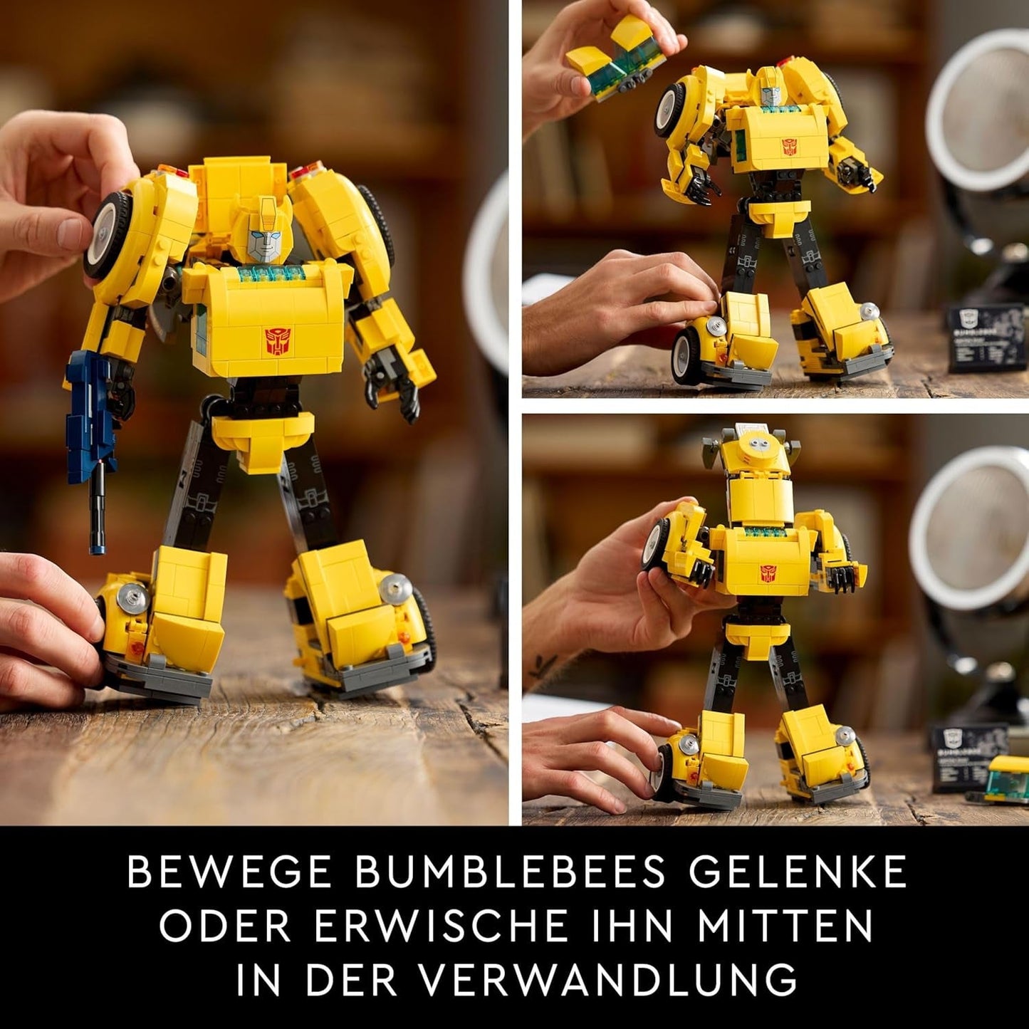 LEGO Icons Transformers Bumblebee, Roboter-Actionfigur zum Sammeln für Erwachsene, Filmbauset für Science-Fiction-Fans, kann in ein Auto verwandelt werden, Abenteuerspielzeug 10338 Bausätze Besuchen Sie den LEGO-Store