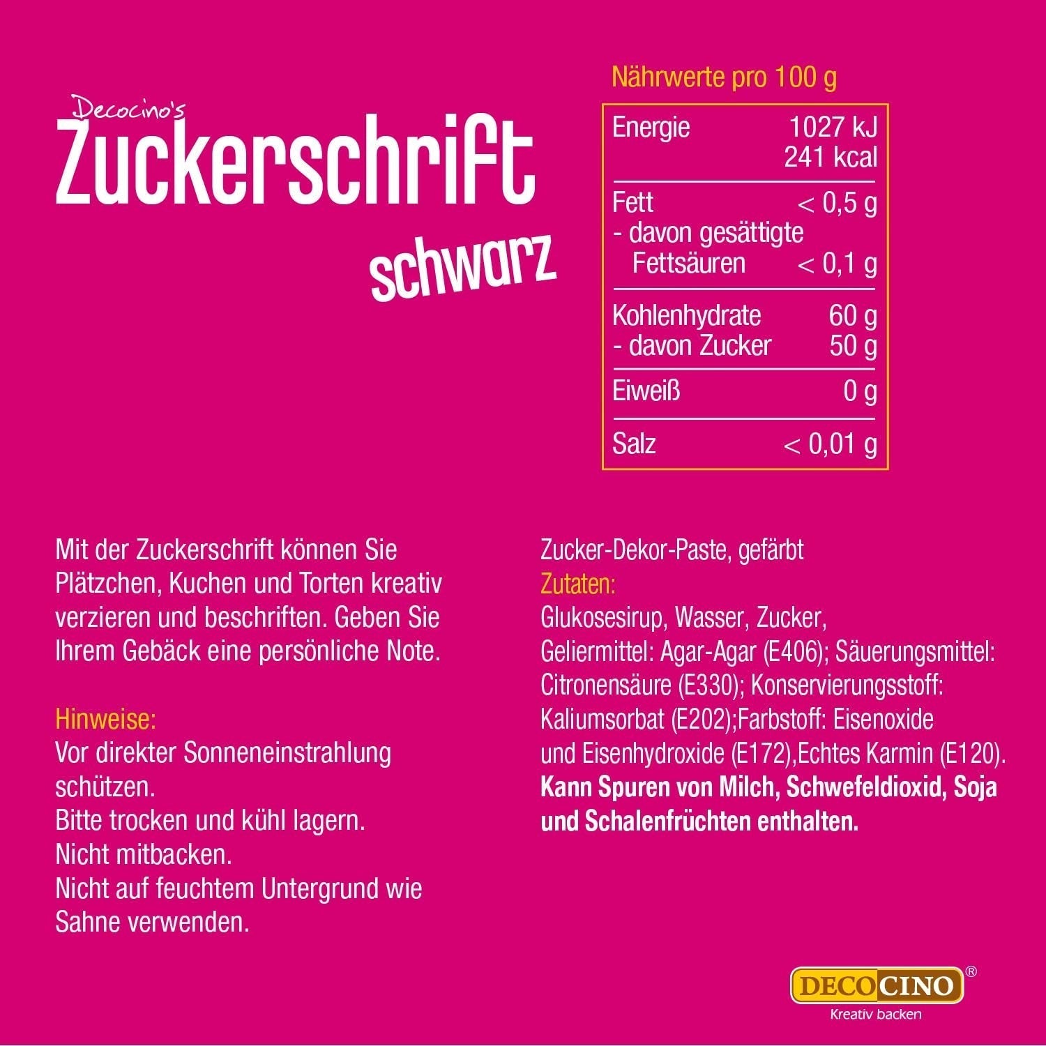 Decocino Red Sugar Lettering – Schriftzug mit Lebensmittelfarbe – Praktische Tube zum Beschriften von Fondant und Zuckerguss – Backdekorationen für Kuchen, Torten und Cupcakes! (2er-Pack)