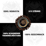Black Dragon Espresso 100 % Robusta – Extra stark geröstete Kaffeebohnen – Sehr kräftiger und vollmundiger Kaffee mit hohem Koffeingehalt – Sehr starker Espresso