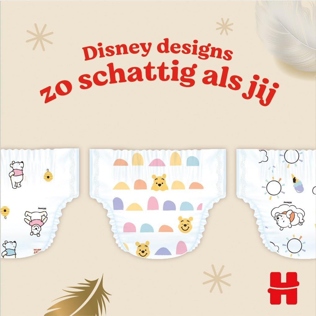 Huggies Extra Care Babywindeln, Größe 2 (3–6 kg), super saugfähig, Disney-Design, Großpackung, 160