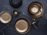 CreaTable, 23598, Serie GLAMOUR – Gold, 16-teiliges Tafelservice, Kombiservice aus Porzellan, spülmaschinen- und mikrowellengeeignet, hochwertige Herstellung