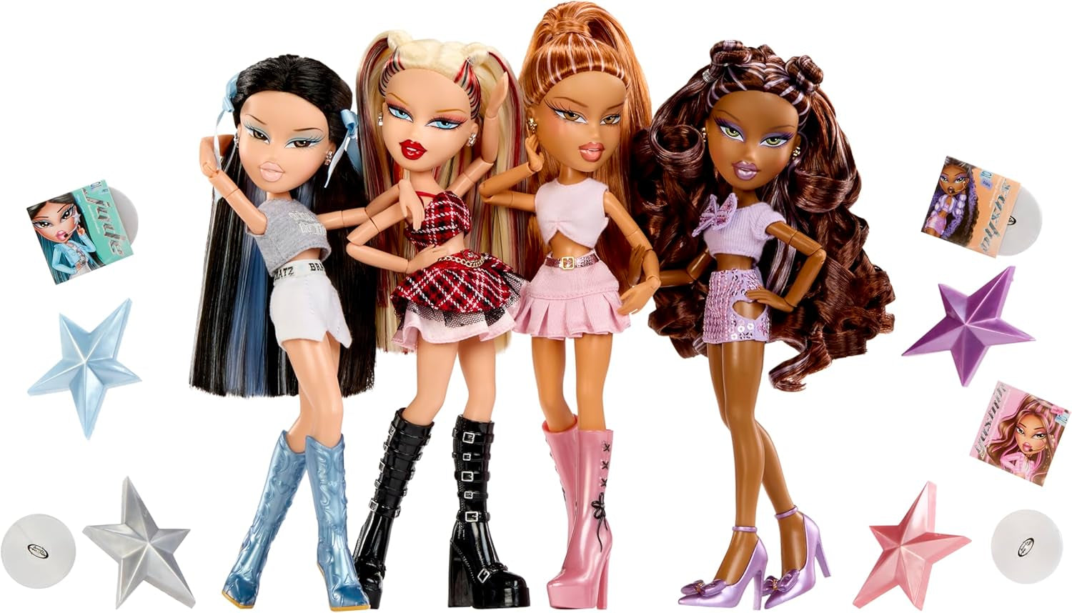 BRATZ Pop Starz Yasmin – Modepuppe mit Sammelanhänger, Outfit und Musikzubehör