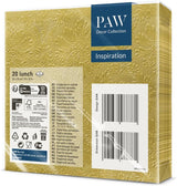 PAW – 3-lagige Servietten (33 x 33 cm) I 20 Stück I Perfekt für Geburtstage, Partys, Hochzeiten, Kommunionen und Feiertage I Farbige Papierservietten – besondere Anlässe, Ornamente I Inspiration Classic (Gold)
