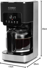 CASO Coffee Taste and Style Espressomaschine mit Permanentfilter, 1,5 l, optimale Brühtemperatur 92-96 °C, Anti-Tropf-System, optimierter Brühkopf, Edelstahl, 12 Tassen