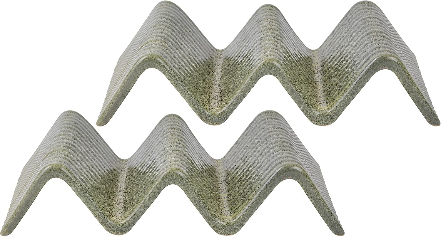 CreaTable, 33984, Street Food-Serie, Geschirrset für 2 Personen, Street Taco 2-Ständer aus Steingut, spülmaschinen- und mikrowellenfest, hochwertige Herstellung