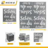 HEKU Cocktailservietten „Schön Dass Du Da Bist“, 3-lagig, 25X25Cm, 150 Stück I Elegantes Design I Ideal für Feiern I Praktisch verpackt