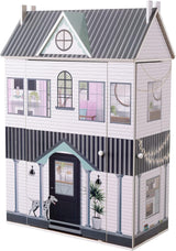Olivia's Little World Dreamland 3-stöckiges interaktives Puppenhaus aus Holz mit 13 Puppenmöbelzubehör, weiß TD-13632A