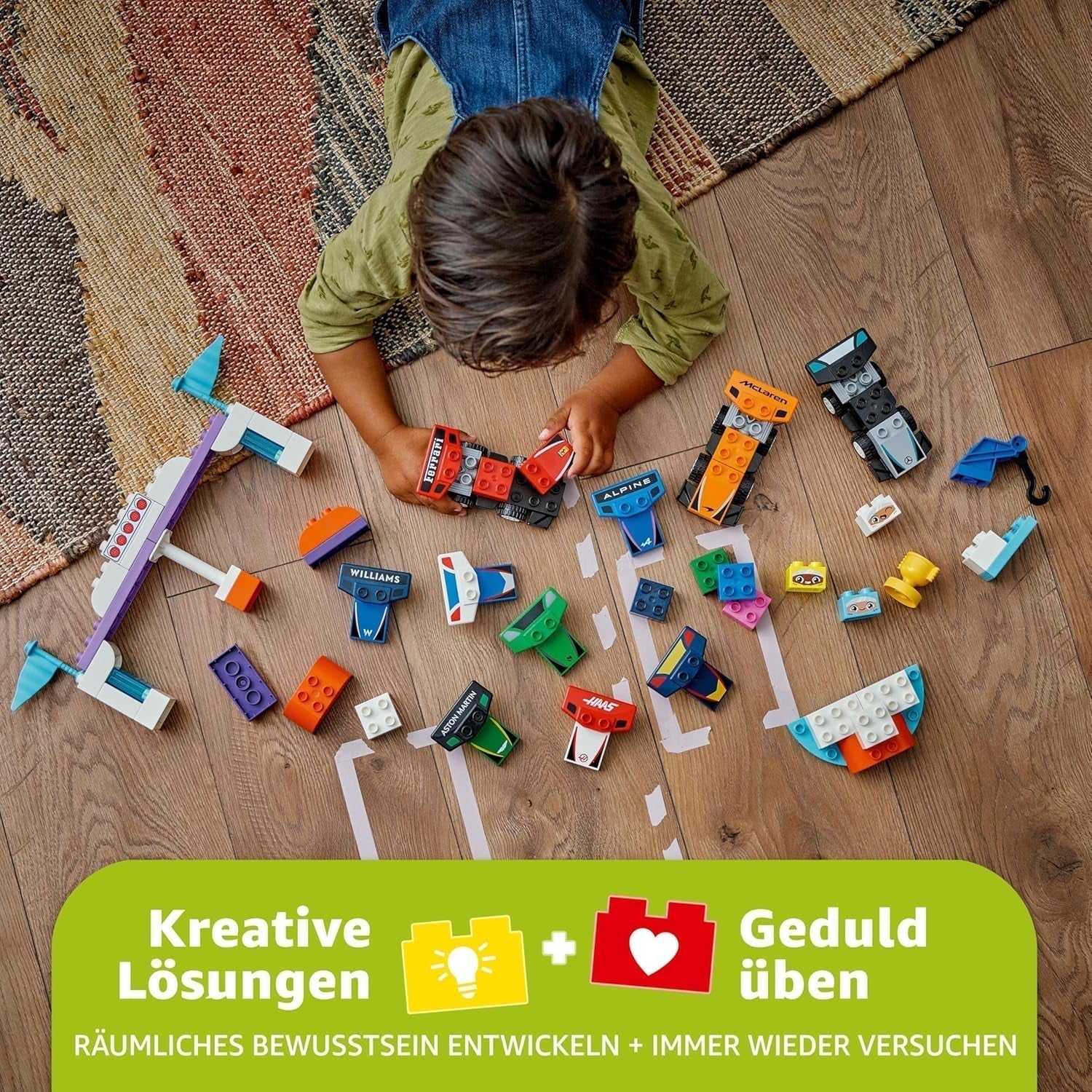 LEGO DUPLO Town F1 Team Rennwagen mit Rennfahrern, Bauspielzeug für die ganze Familie, fantasievolles Spielerlebnis, Geburtstagsgeschenk für Kleinkinder, Jungen und Mädchen ab 2 Jahren 10445 Bausets Besuchen Sie den LEGO-Store