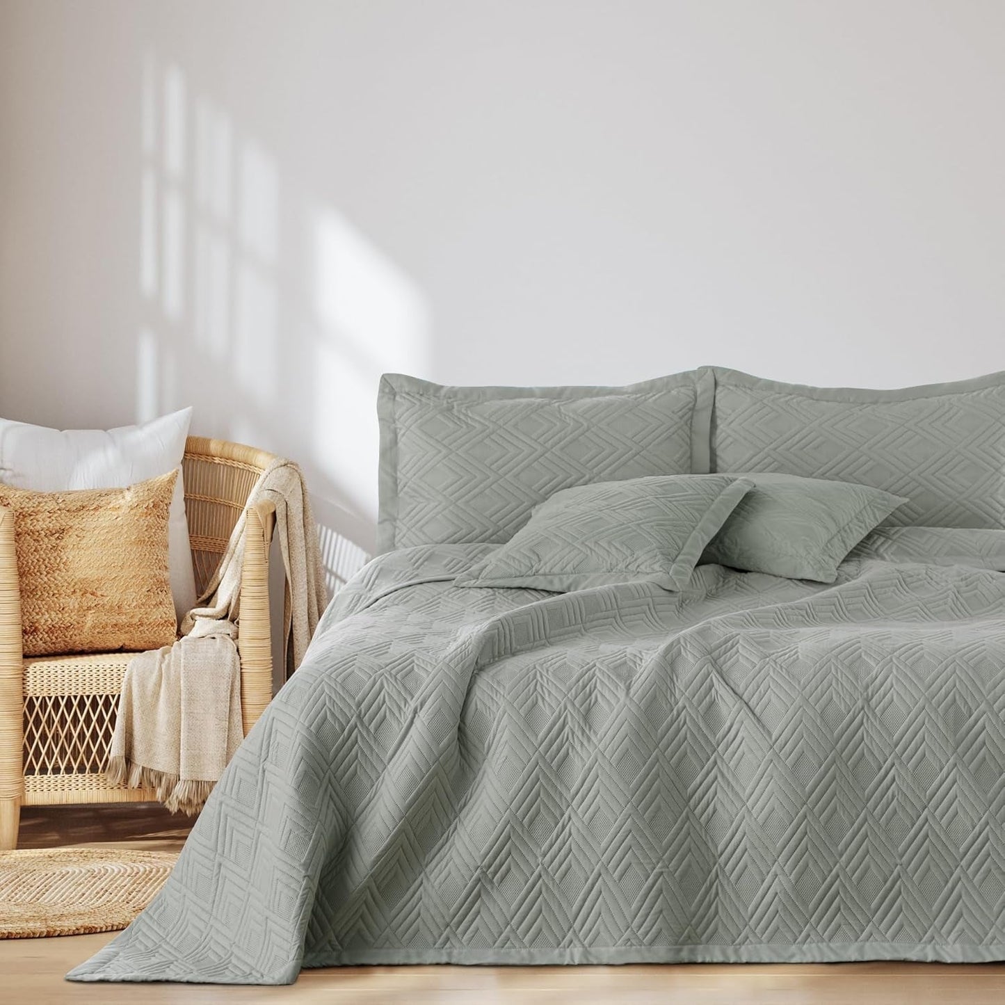 Ameliahome Tagesdecke 170 x 210 cm, doppelseitige Tagesdecke, Ultraschall-Steppung, Polyester, Ophelia, dunkelgrün, Betten und Decken. Besuchen Sie den AmeliaHome-Store Ofelia Grey, 260 x 280 cm