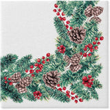 PAW – Airlaid-Servietten (40 x 40 cm) I 50 Stück I Perfekt für Weihnachten, Winter, Feiertage I Tischdekorationen für Heiligabend I Airlaid-Servietten in Stoffoptik Winterzweige I Winterzweige