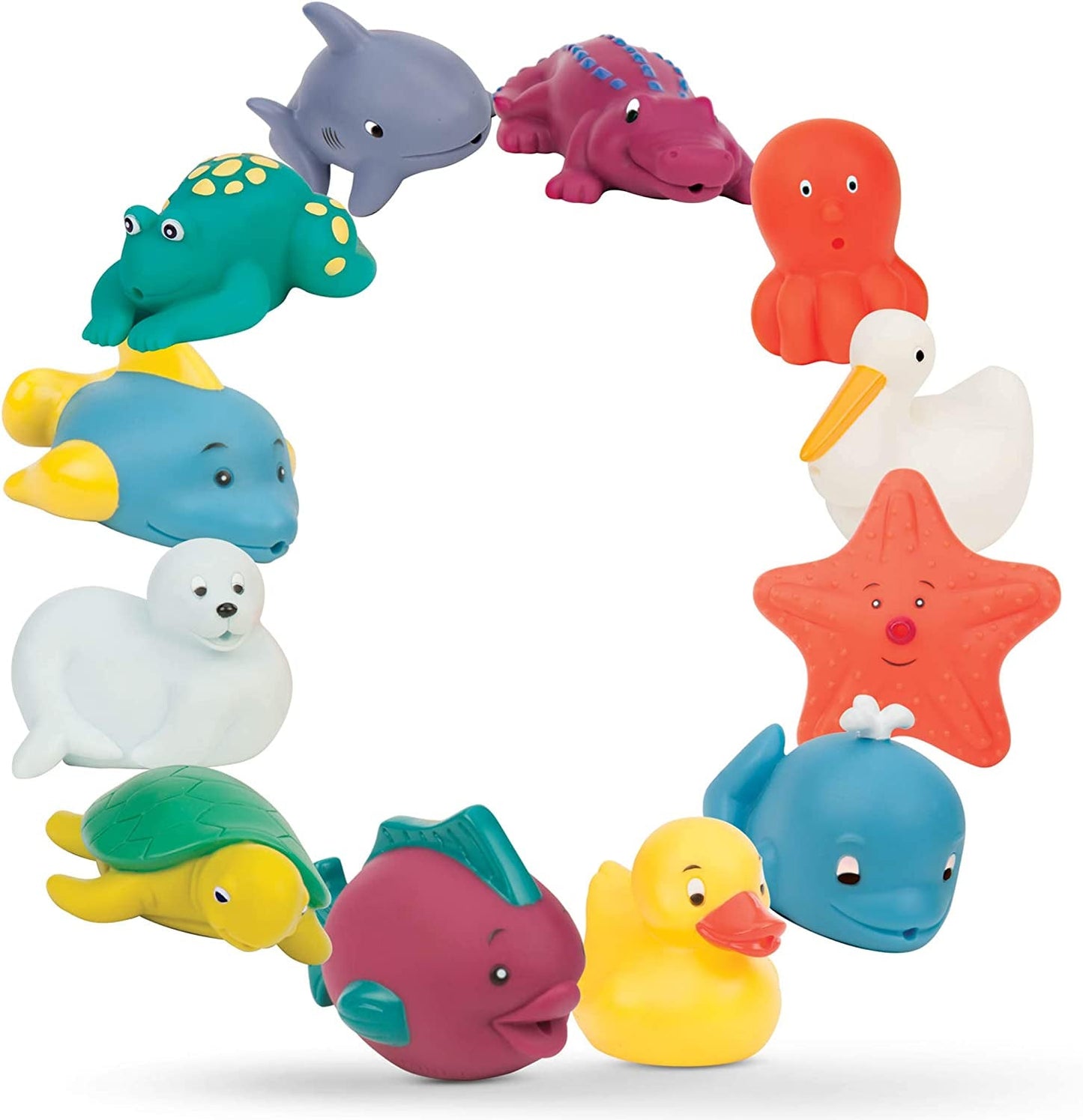 Battat 12-teiliges Badespielzeug Baby Badespielzeug Wassertiere – Badefreunde für 10 Monate – Badespielzeug Ente und mehr Bebe Naty Shop Toys Standardtitel