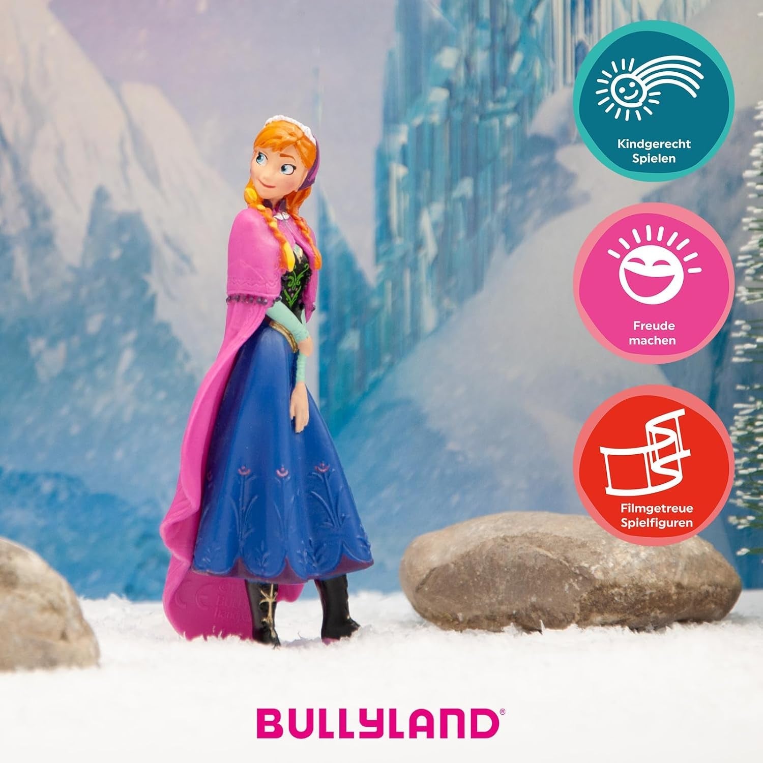 Bullyland 12960 - Prinzessin Anna Figur aus dem Film Frozen von Walt Disney, ca. 9,5 cm, sehr detailliert, ideal als kleines Geschenk für Kinder ab 3 Jahren