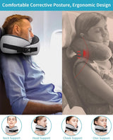 Flugzeug-Nackenkissen, Memory-Schaum-Reisekissen, Nackenkissen für Erwachsene, verstellbares waschbares Flugzeugkissen, ergonomisches Reisekissen (grau). Orthopädische Halskissen von Naty Shop