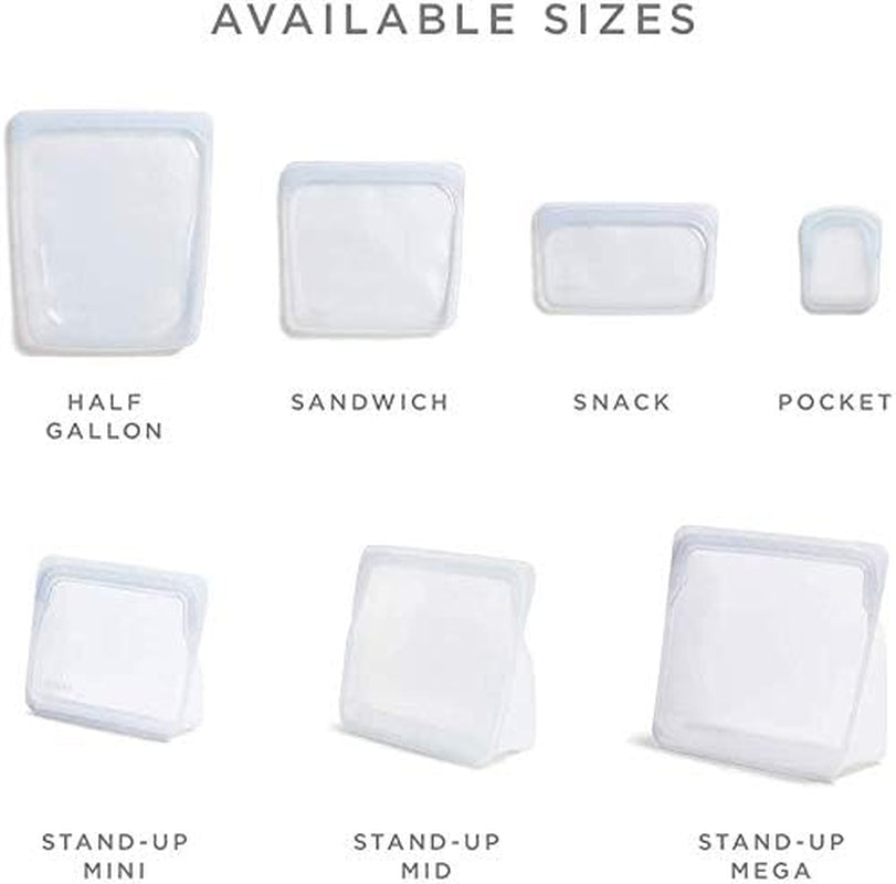 Stasher Bag, wiederverwendbar, Premium-Silikon-Lebensmittelbeutel, Sandwich-Beutel, transparent, langlebig, ofenspülmaschinenfest, gefriergeeignet, umweltfreundlich, auslaufsicher, 828 ml, Aufbewahrungsboxen für Lebensmittel, Naty Shop