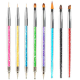 8 Stück Nagel Pinsel, Nagelkunstpinsel Pinsel Set, Pinsel Für Nägel Mit Doppelkopf Nail Art Pinsel Set Dotting Pen Und Gel Pinsel für Nägel Präzise Pinsel Für Nageldesign Und Verzierungen
