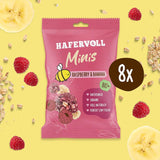 HAFERVOLL Minis Raps und Banane 8x 65g - Bio-zertifiziert, mit Honig, ohne Zuckerzusatz, perfekt zum Teilen