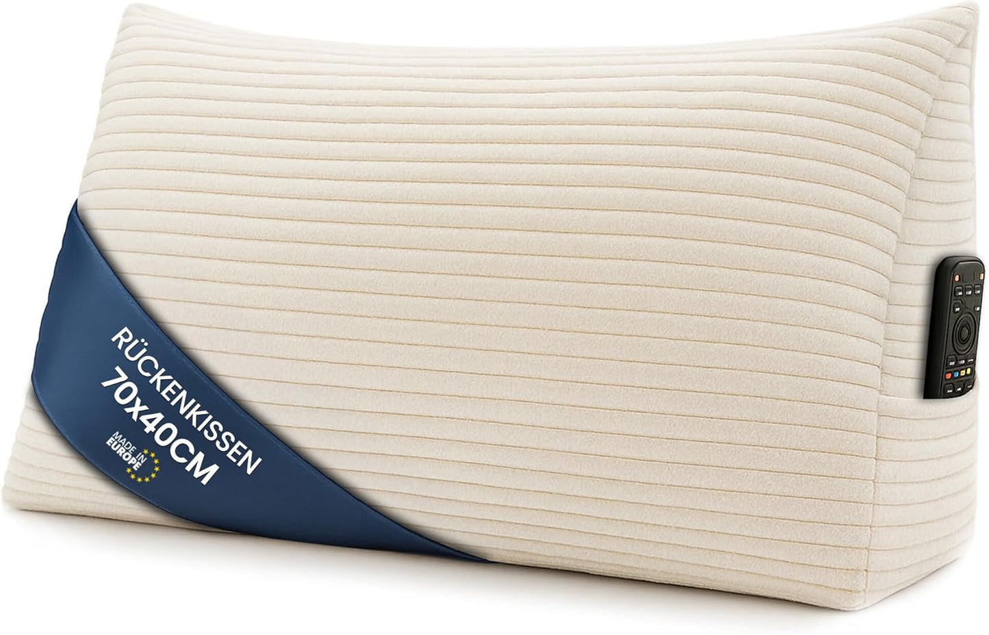 Federkissen, Rückenkissen, Samtkissen, Breite 70 cm – Lesekissen für Bett, Sofa und Sofa, großes Sofakissen, Wandkissen, Sofakissen, Lesekissen, Rückenstützkissen, hellgrau