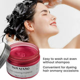 Temporäre Haarfarbe, 4,23 Unzen, Farbwachs für Männer und Frauen, waschbar, natürliche Farbe, Pomade, sofortige Haarfarbe für Party, Cosplay, Halloween (rot), Naty Shop Haarfärbemittel