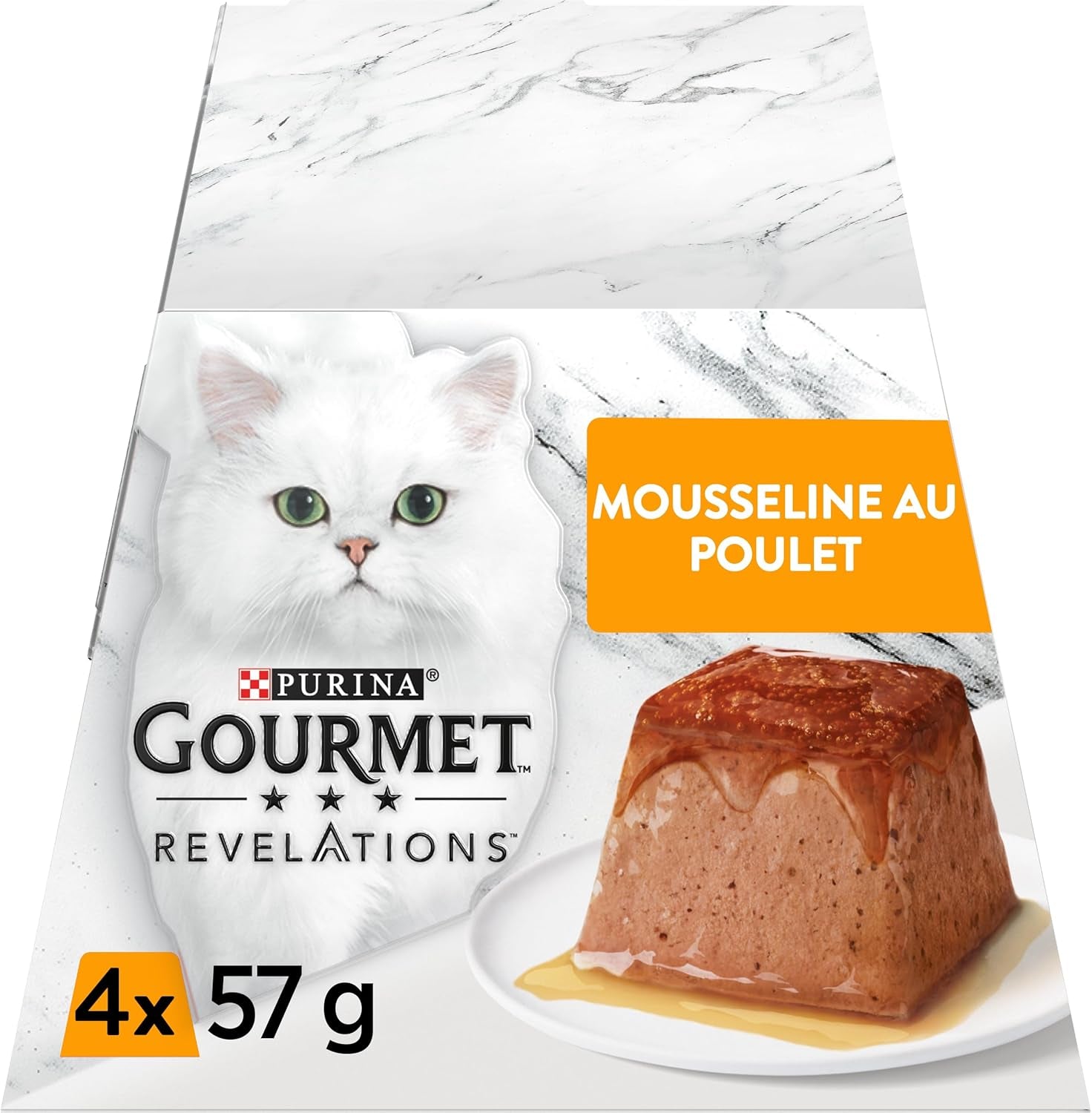 Offenbarungen Musselin mit Hühnchen und Sauce | Mahlzeiten für ausgewachsene Katzen | 4 x 57g