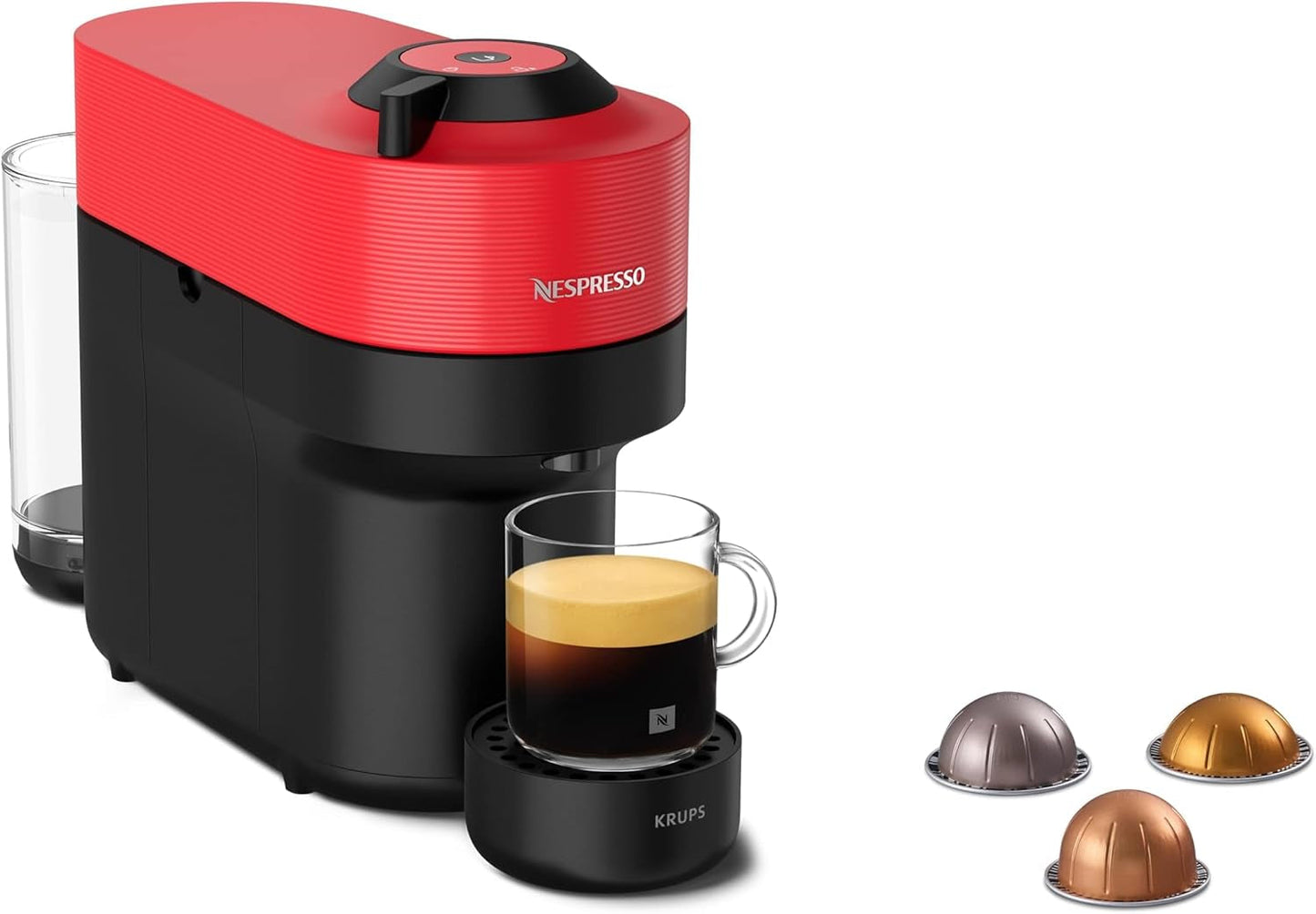 Espressomaschine mit Nespresso Krups Vertuo Pop Kapseln, Fassungsvermögen: 560 ml, automatische Kapselerkennung, One-Touch-System, 4 Tassengrößen, verkürzte Aufheizzeit, nachhaltig, Aqua Mint, XN9204